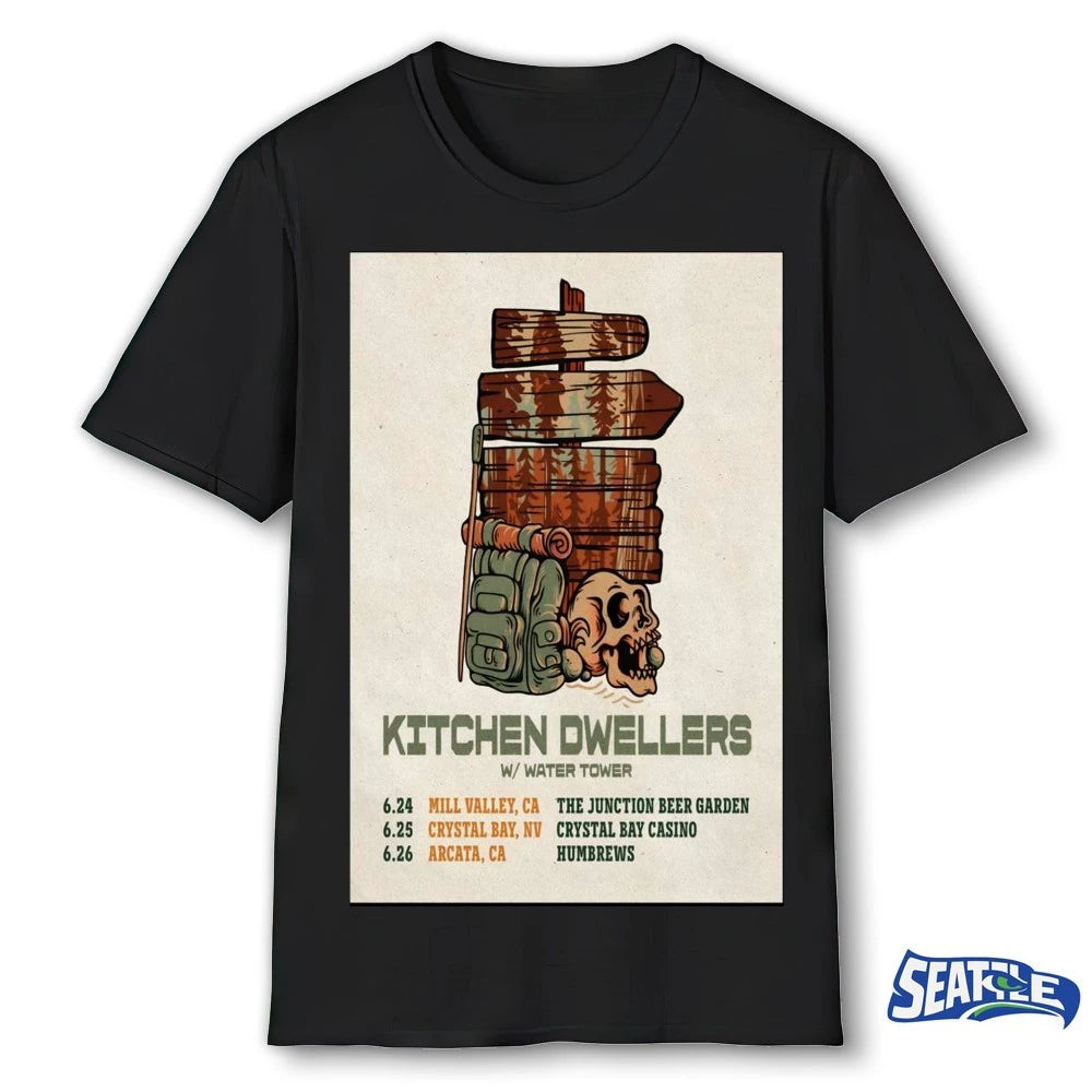 Official Kitchen Dwellers Crystal Bay NV June 25 2026 Arcata CA Humbrews Poster t-shirt