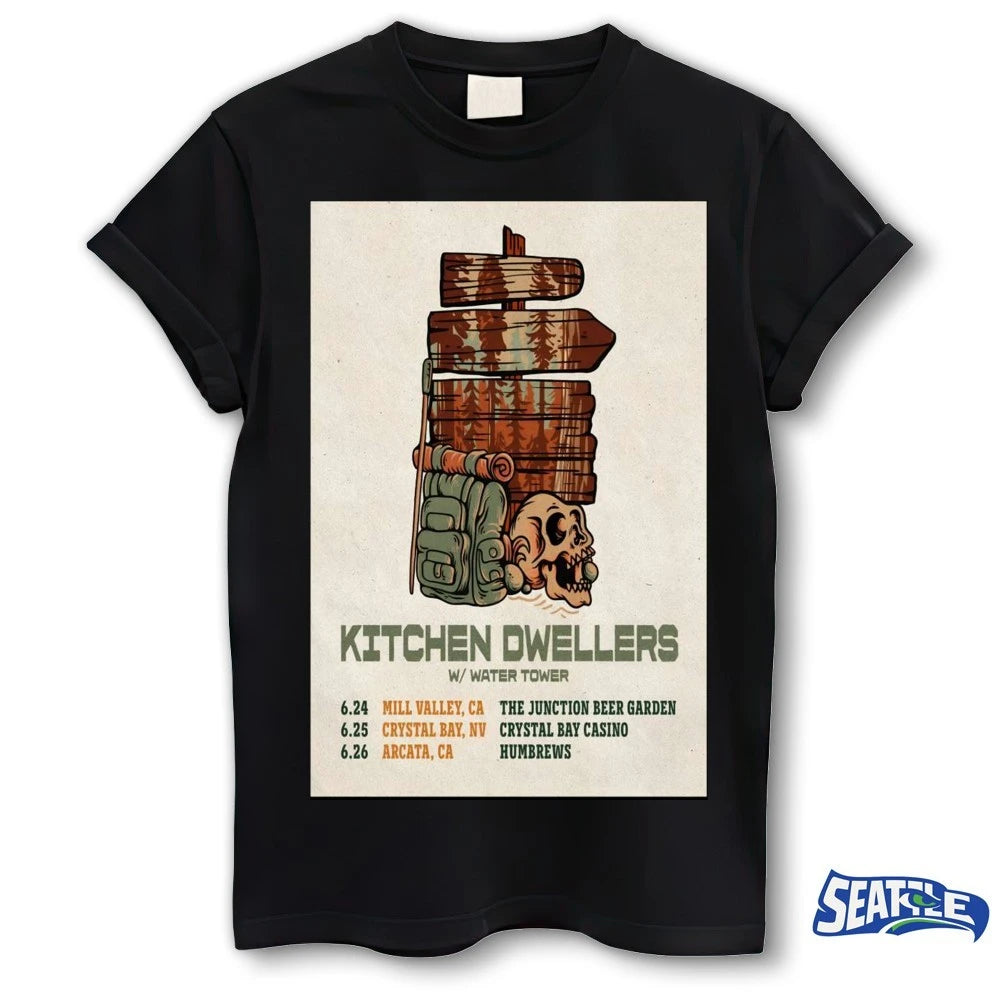 Official Kitchen Dwellers Crystal Bay NV June 25 2026 Arcata CA Humbrews Poster t-shirt