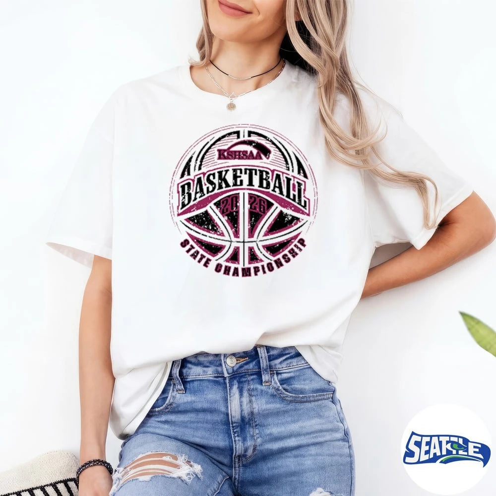 Official KSHSAA 2026 Basketball State Championship Logo t-shirt