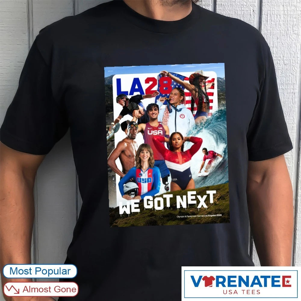 Official LA28 We Got Next Olympic &amp; Paralympic Games Los Angeles 2026 Poster T-Shirt