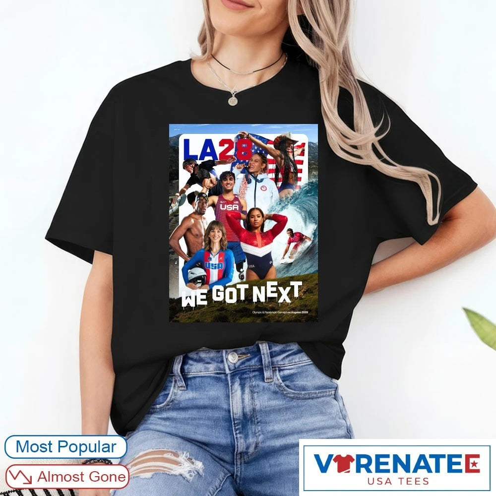 Official LA28 We Got Next Olympic &amp; Paralympic Games Los Angeles 2026 Poster T-Shirt