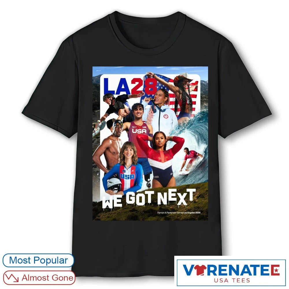 Official LA28 We Got Next Olympic &amp; Paralympic Games Los Angeles 2026 Poster T-Shirt