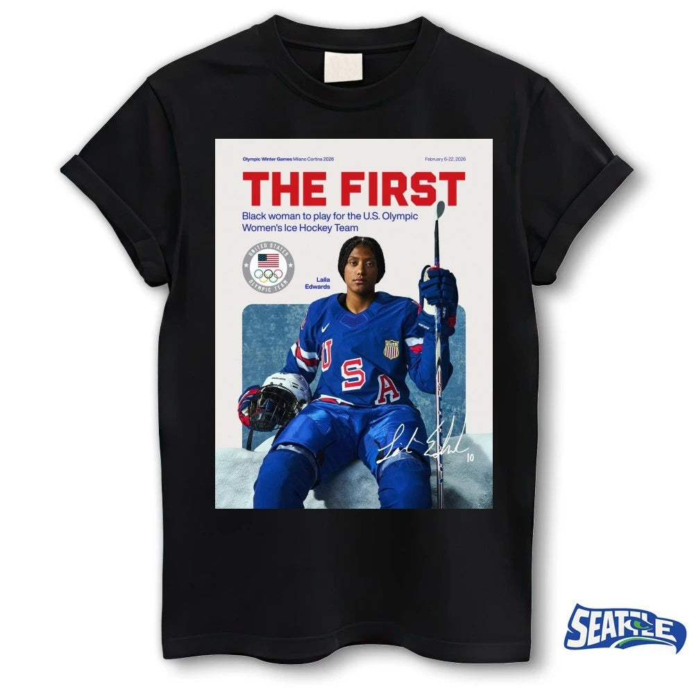 Official Laila Edwards The First Black Woman To Play For The US Olympic Women’s Ice Hockey Team Signature Poster t-shirt