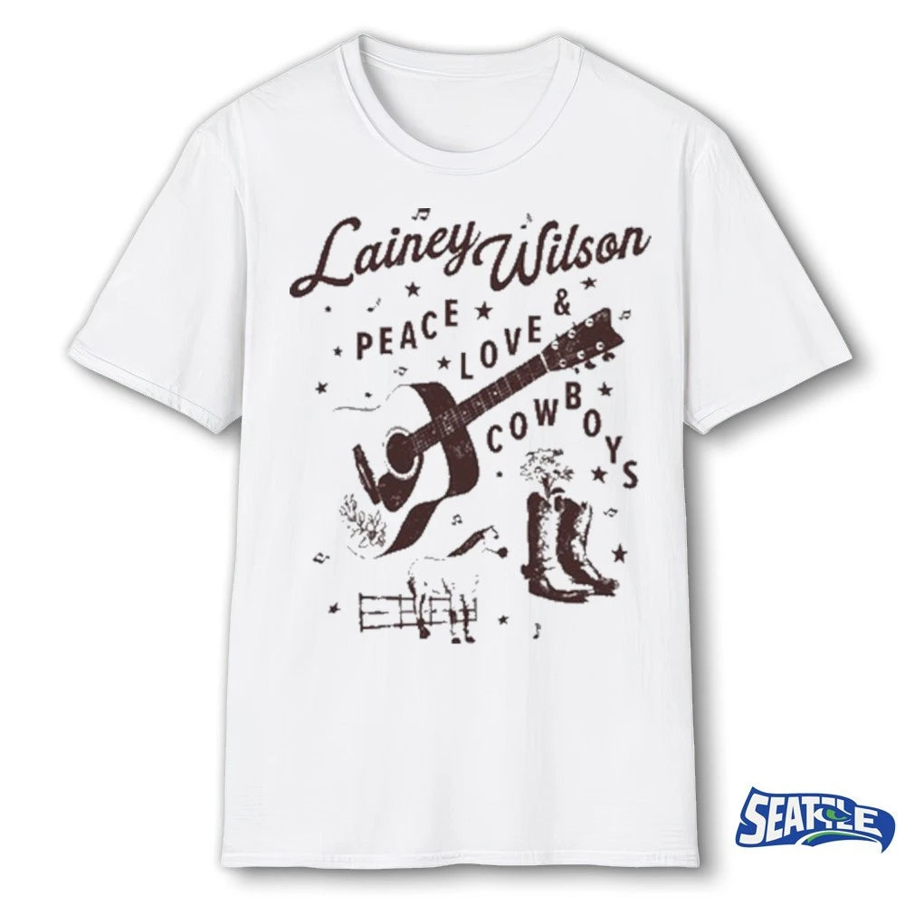 Official Lainey Wilson Peace Love Cowboys 2026 t-shirt