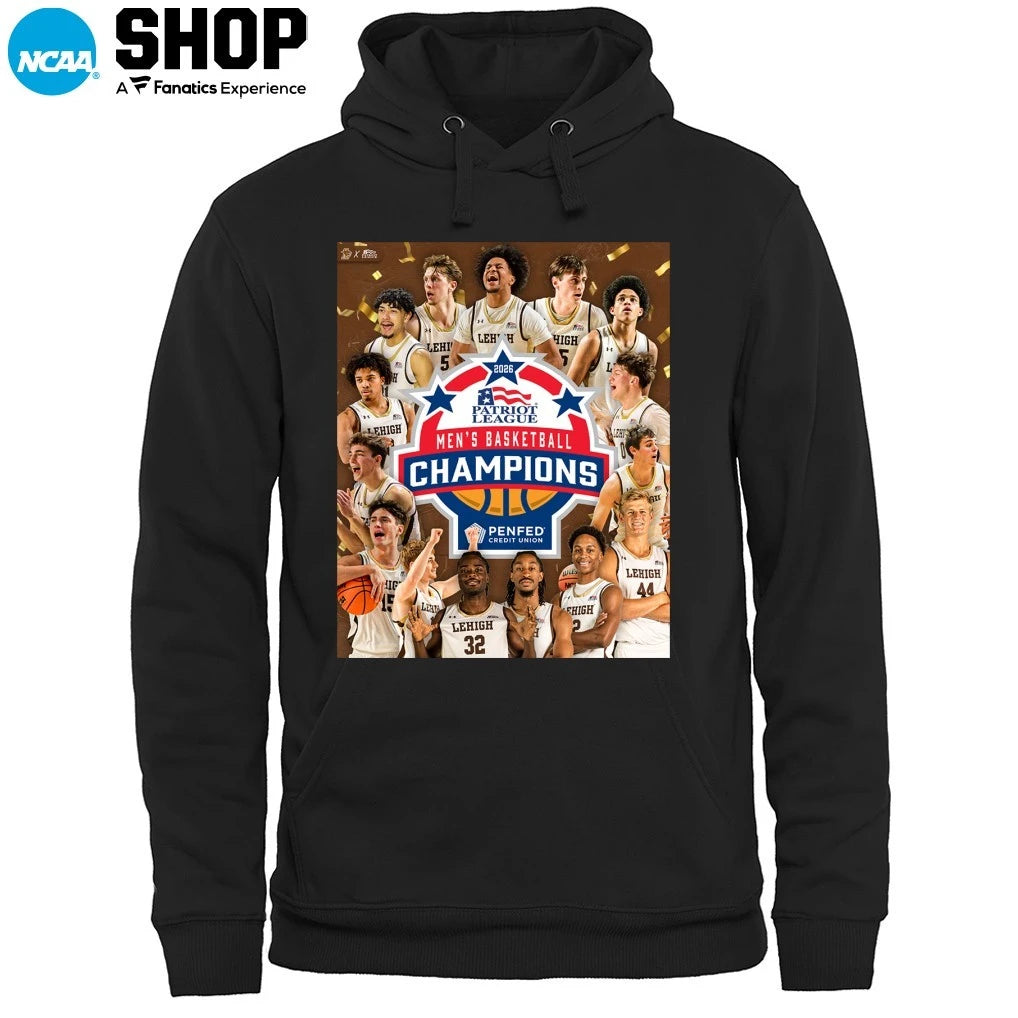 Official Lehigh Mountain Hawks Men’s Basketball Are Your 2025-26 Patriot League Champions T-Shirt