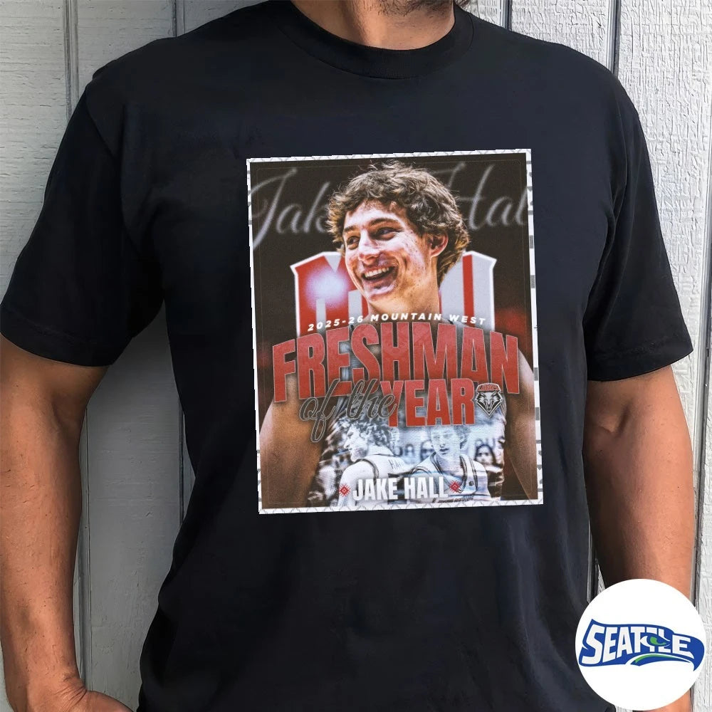 Official Lobo Basketball 2025-26 Mountain West Freshman Of The Year Jake Hall Poster t-shirt