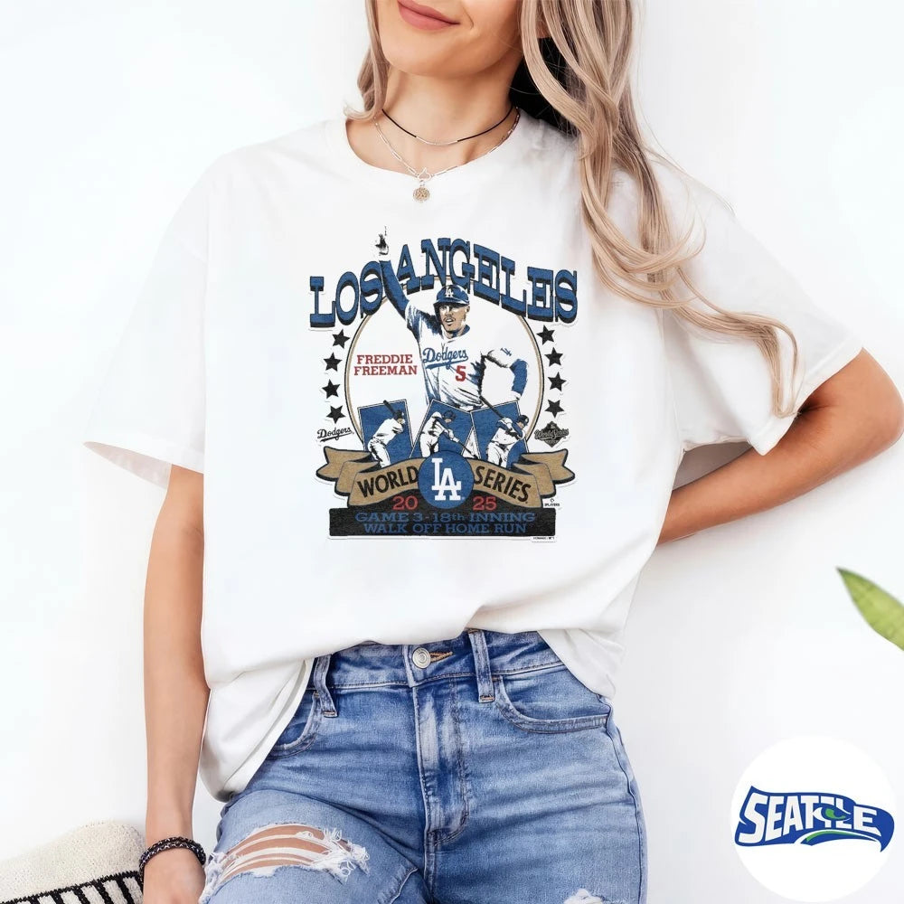 Official Los Angeles Dodgers Freddie Freeman Homage 2026 Game 3 – 18th Inning Walk Off Home Run t-shirt