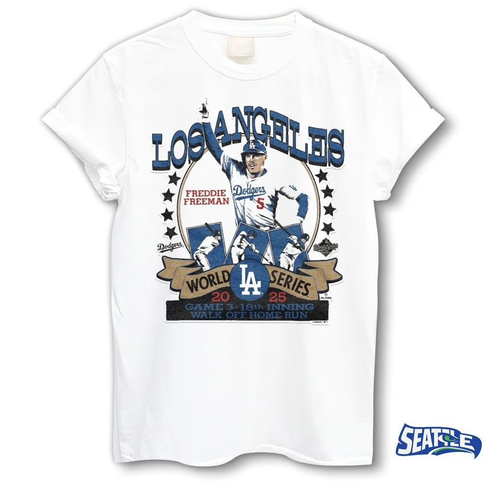 Official Los Angeles Dodgers Freddie Freeman Homage 2026 Game 3 – 18th Inning Walk Off Home Run t-shirt