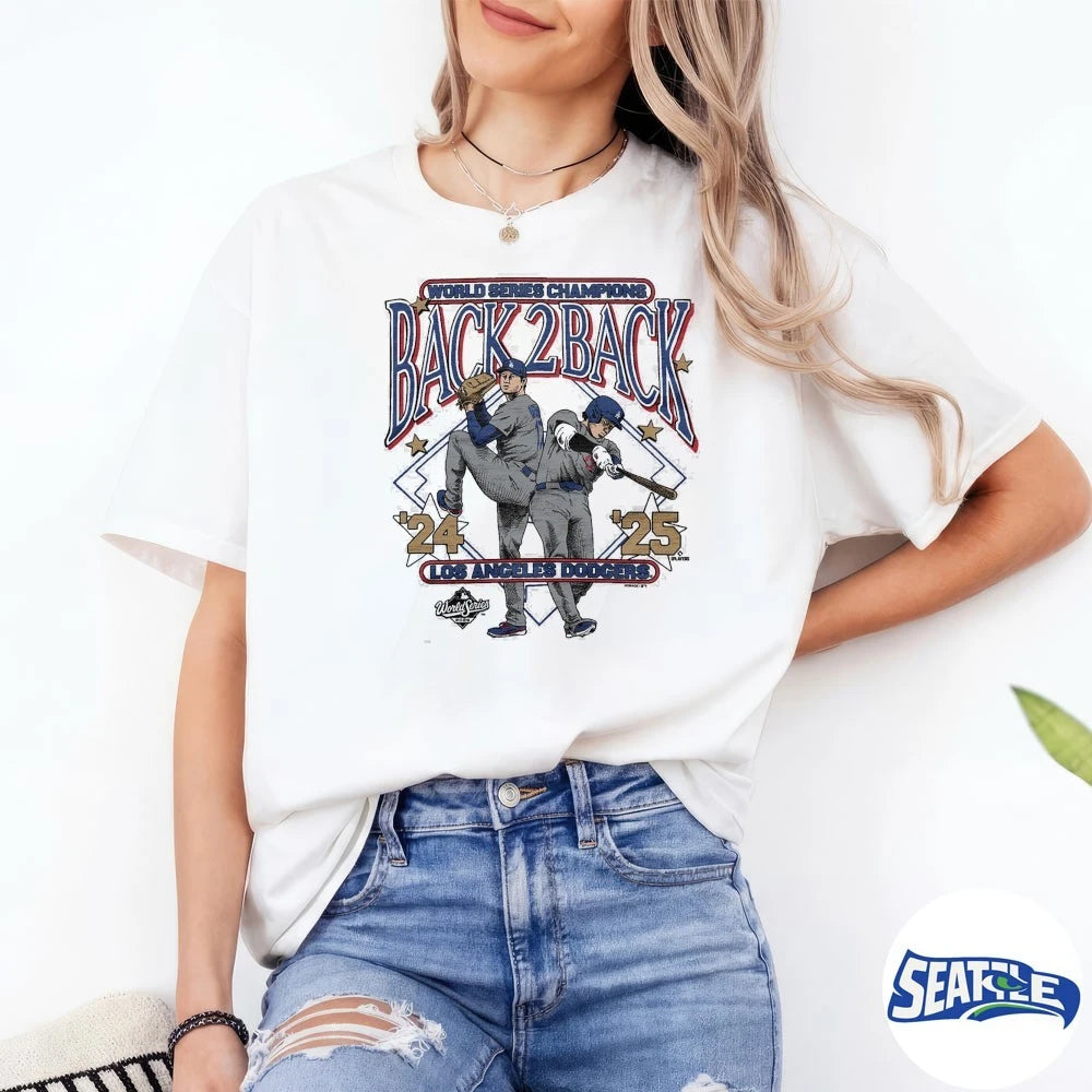 Official Los Angeles Dodgers Shohei Ohtani Homage 2026 Back-to-Back World Series Champions t-shirt