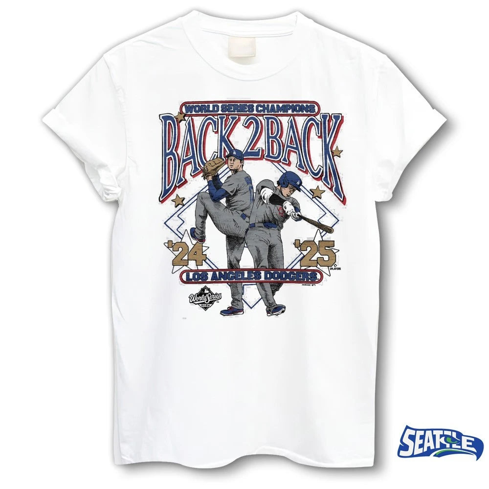 Official Los Angeles Dodgers Shohei Ohtani Homage 2026 Back-to-Back World Series Champions t-shirt