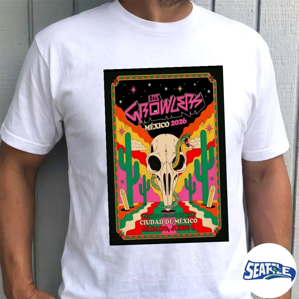 Official Los Growlers Teatro Metropólitan Mexico City Mexico June 6 2026 Poster t-shirt