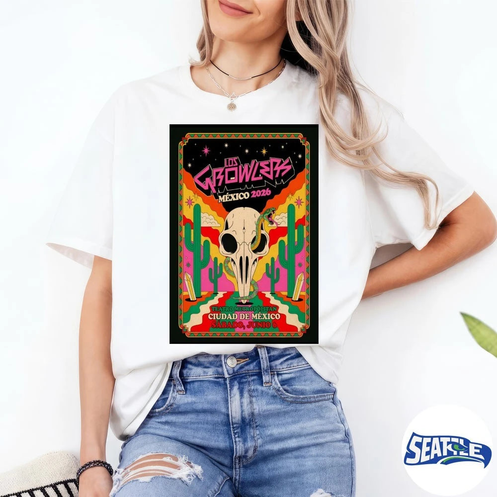 Official Los Growlers Teatro Metropólitan Mexico City Mexico June 6 2026 Poster t-shirt