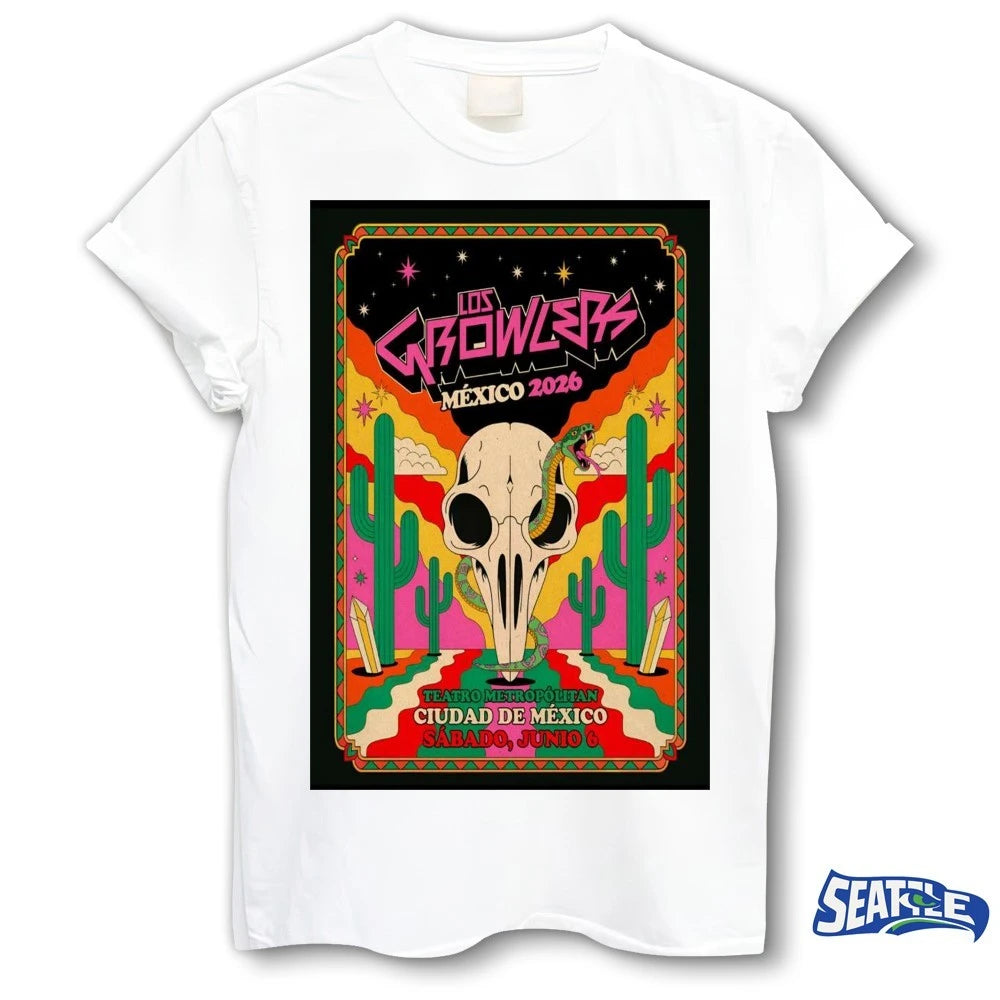 Official Los Growlers Teatro Metropólitan Mexico City Mexico June 6 2026 Poster t-shirt