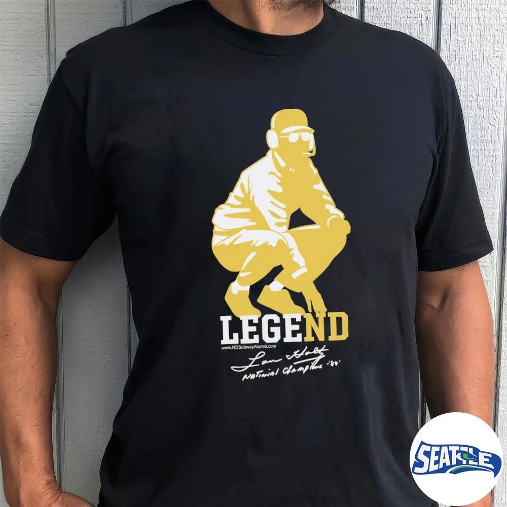 Official Lou Holtz Legend National Champions ND Subway Alumni Signature t-shirt
