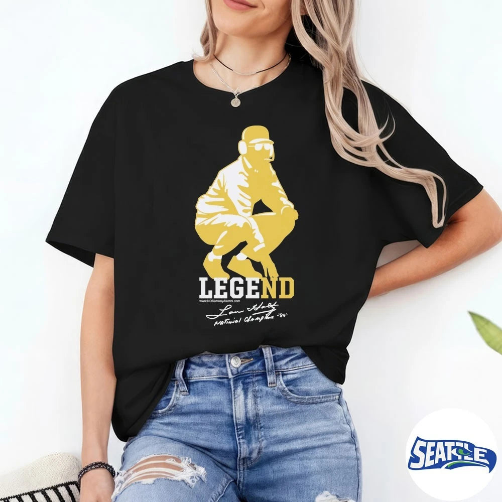 Official Lou Holtz Legend National Champions ND Subway Alumni Signature t-shirt