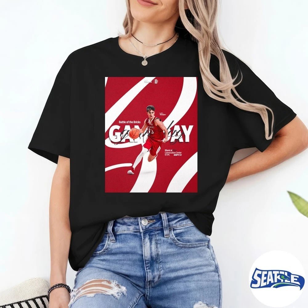 Official luke skaljac Battle Of The Bricks Gameday Miami At Ohio Convocation Center Poster t-shirt