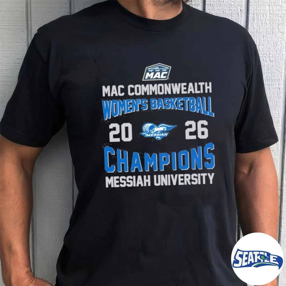 Official MAC Commonwealth Women’s Basketball Champions 2026 Messiah University t-shirt