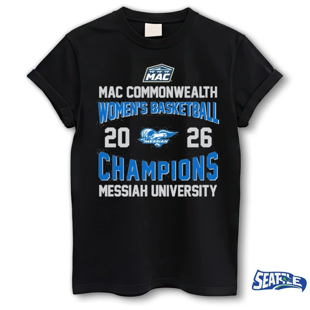 Official MAC Commonwealth Women’s Basketball Champions 2026 Messiah University t-shirt