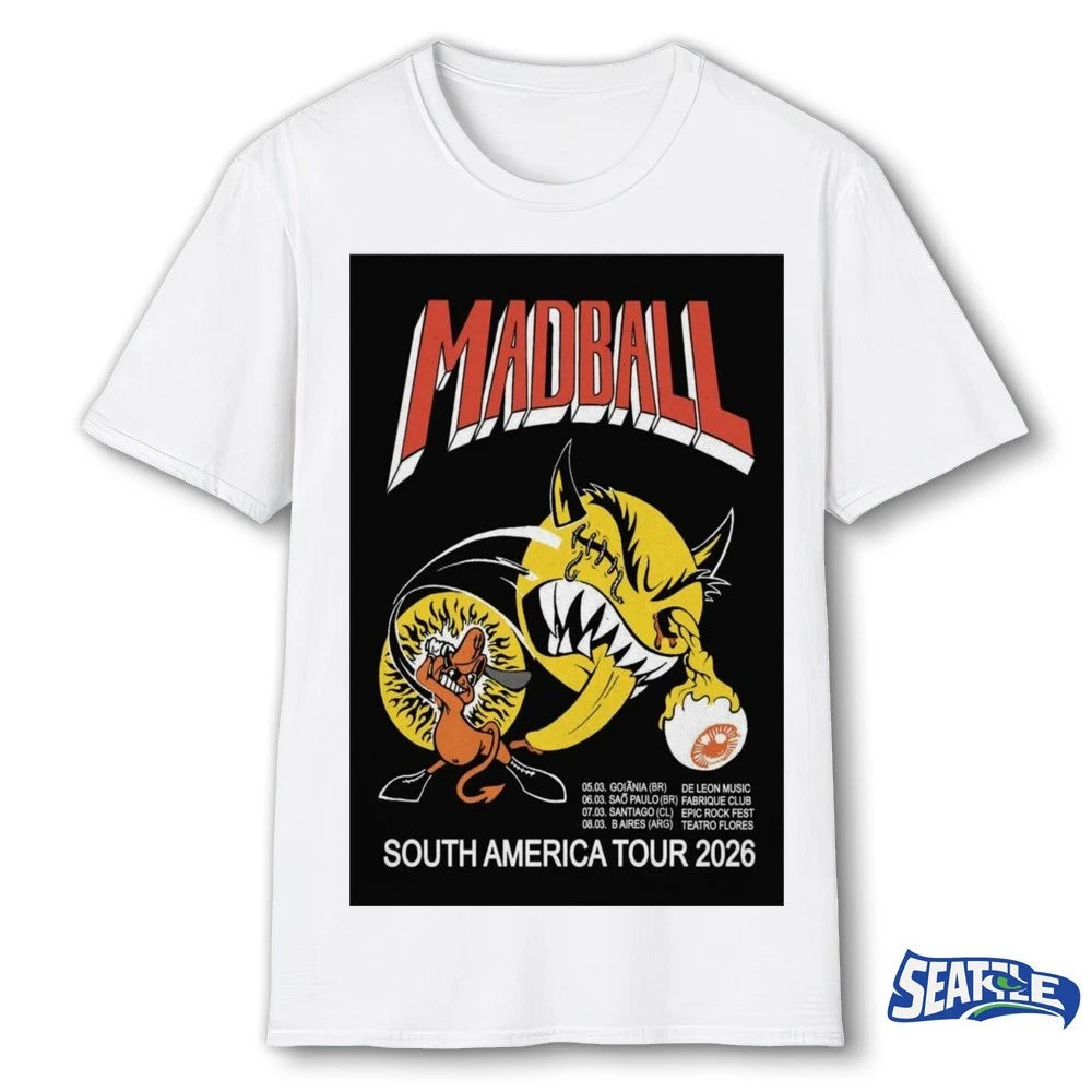 Official Madball South America Tour 2026 March 05 – 08 Poster t-shirt