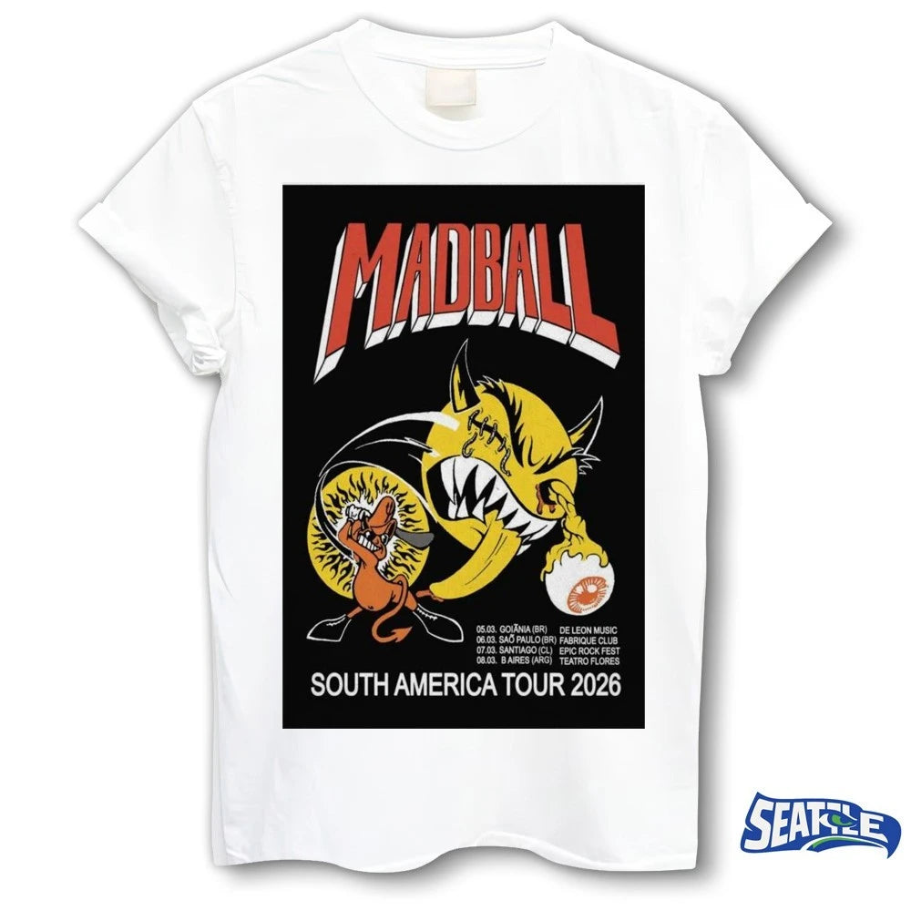 Official Madball South America Tour 2026 March 05 – 08 Poster t-shirt