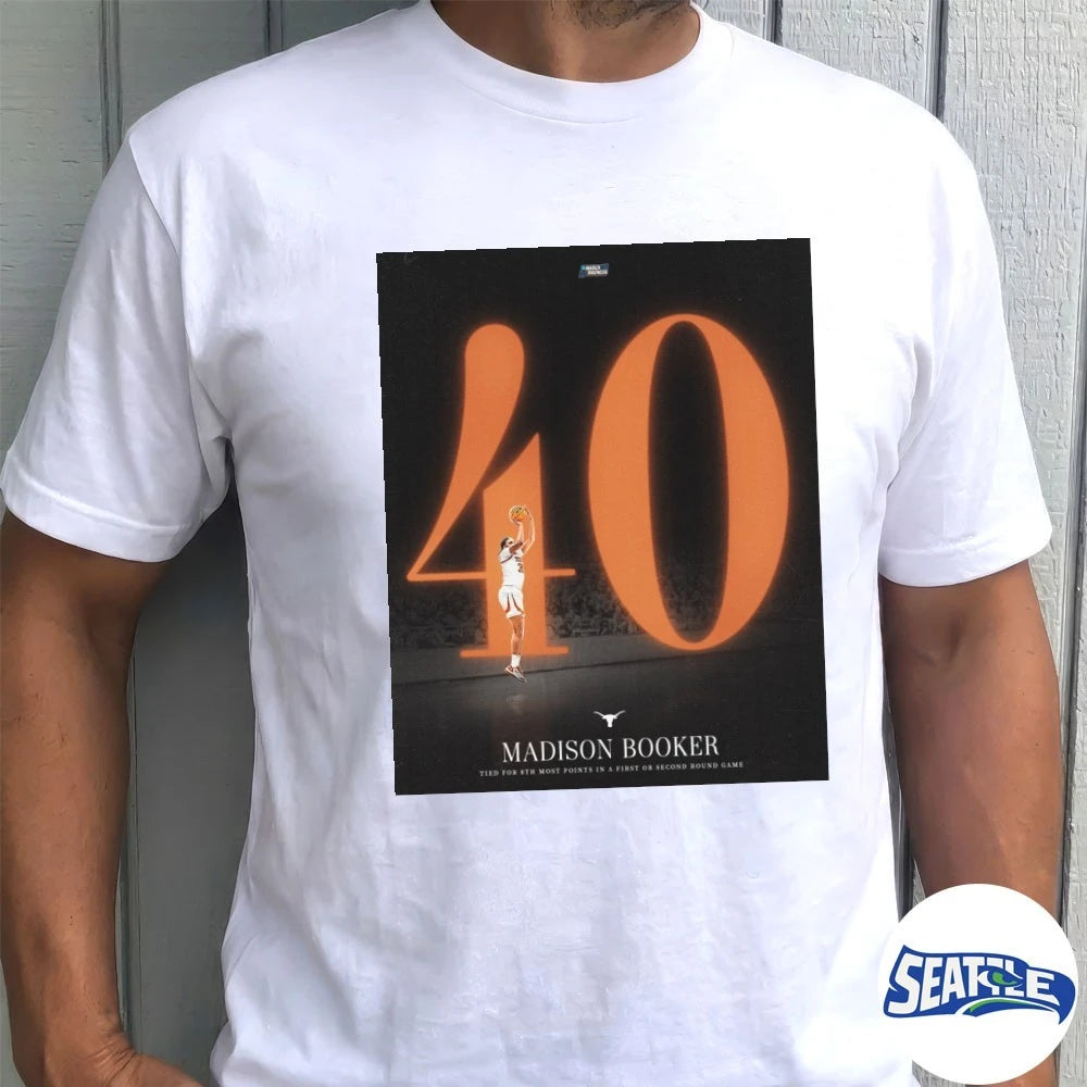 Official Madison Booker Tied For 8Th Most Points In A First Or Second Round Game Poster t-shirt