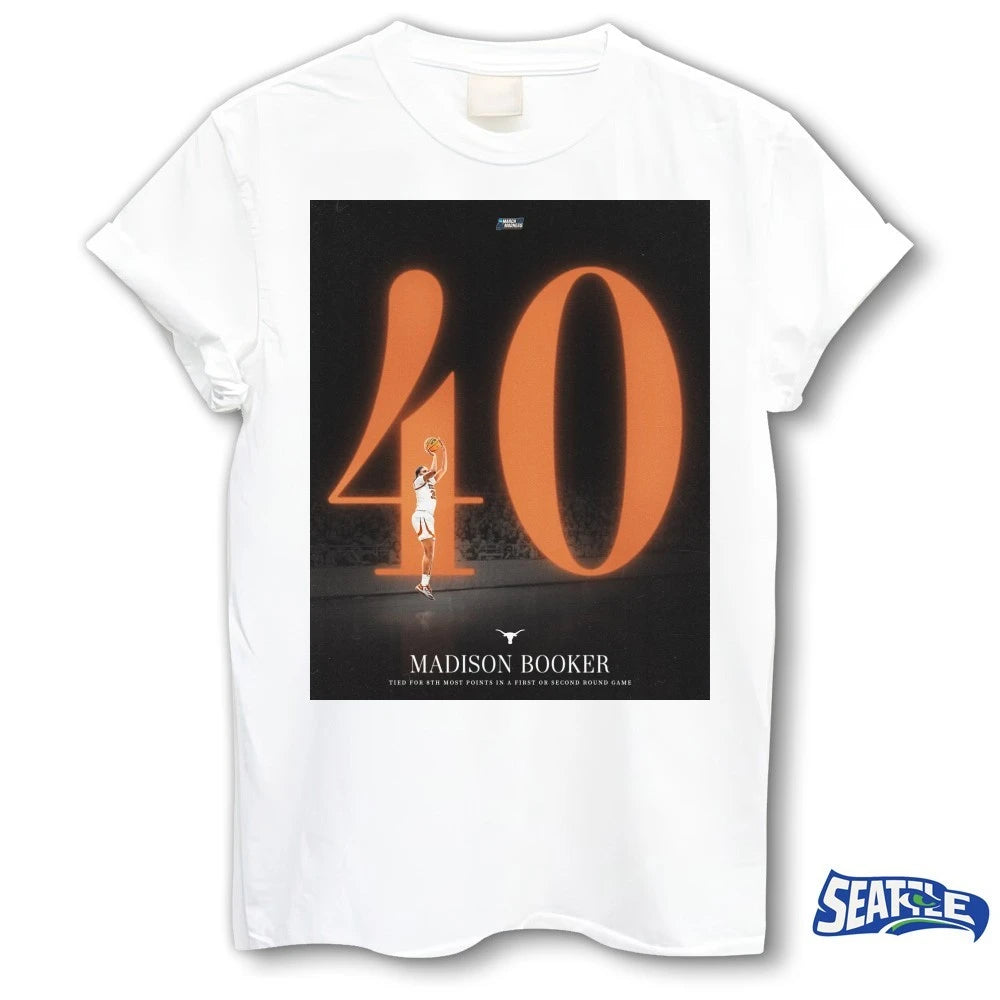 Official Madison Booker Tied For 8Th Most Points In A First Or Second Round Game Poster t-shirt