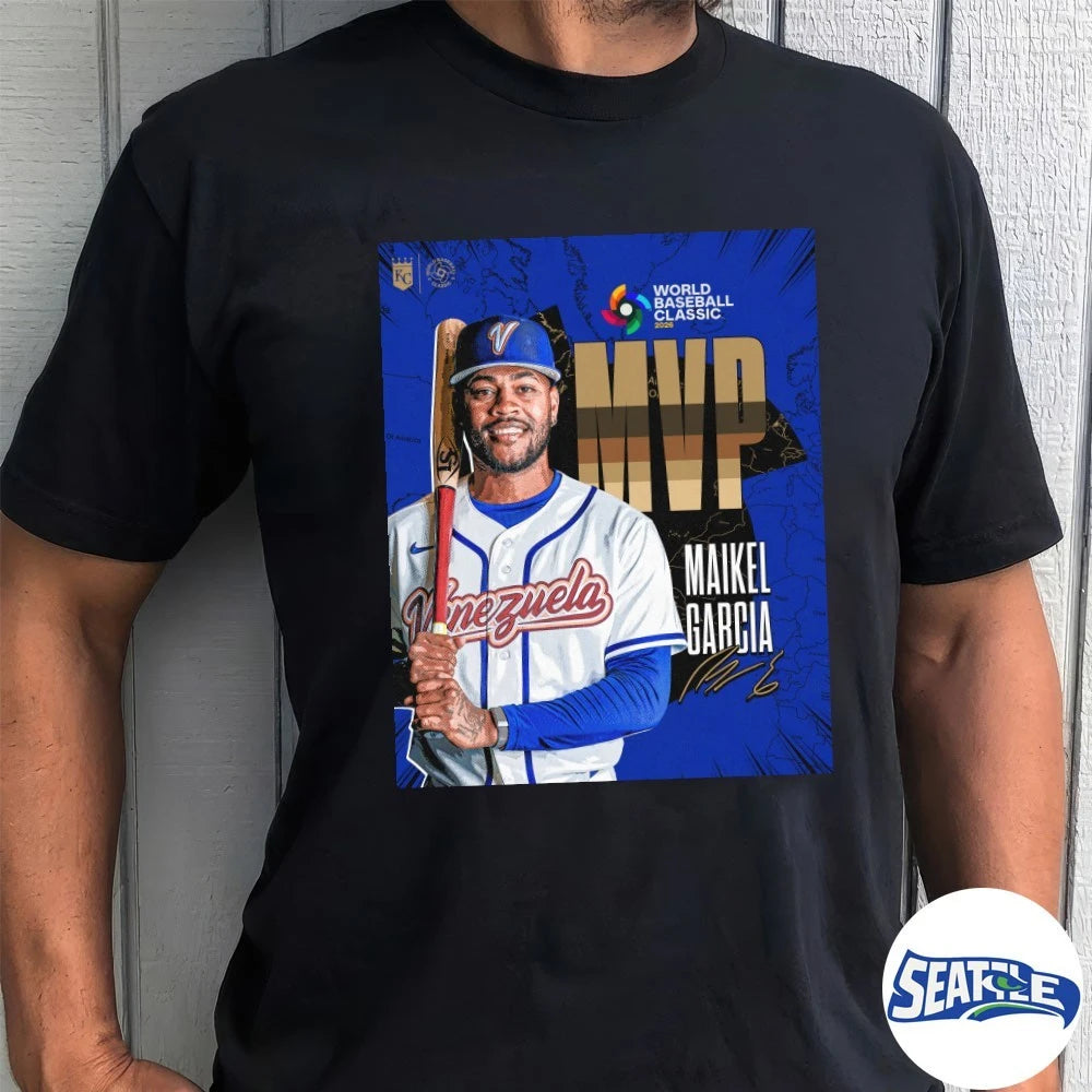 Official Maikel Garcia 2026 World Baseball Classic MVP Kansas City Royals Signature Poster t-shirt