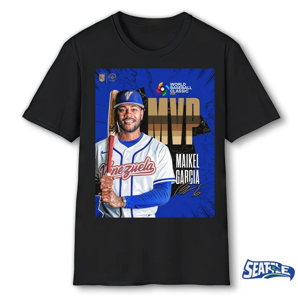 Official Maikel Garcia 2026 World Baseball Classic MVP Kansas City Royals Signature Poster t-shirt