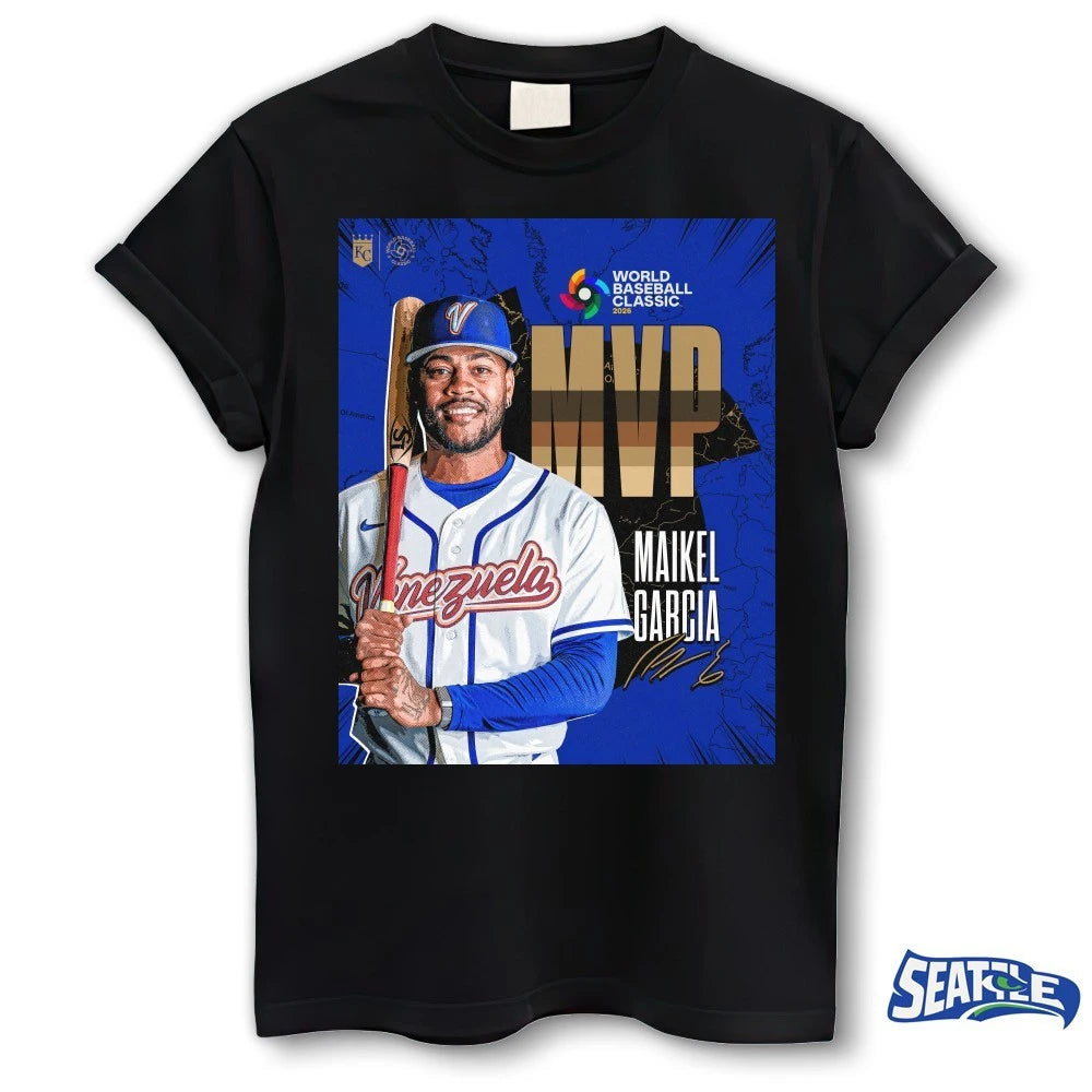Official Maikel Garcia 2026 World Baseball Classic MVP Kansas City Royals Signature Poster t-shirt