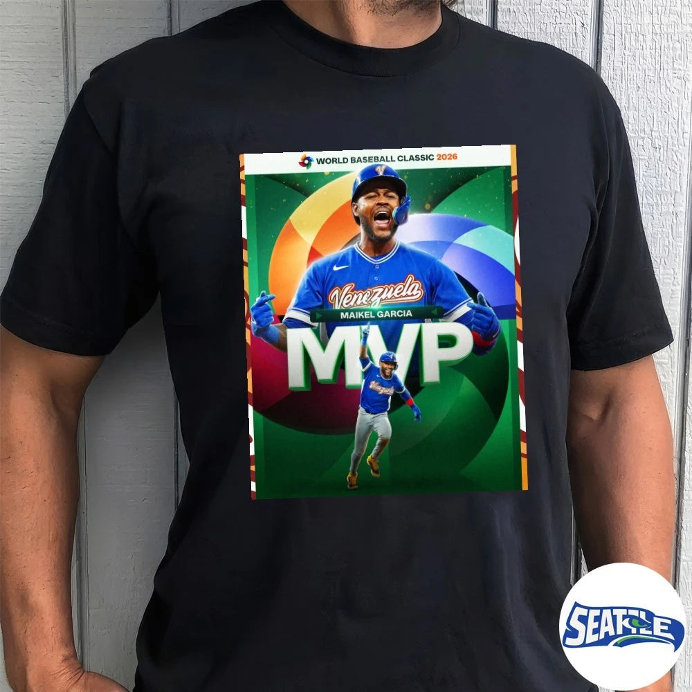 Official Maikel Garcia 2026 World Baseball Classic MVP Poster t-shirt