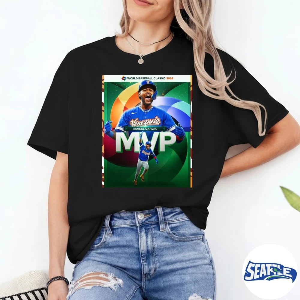 Official Maikel Garcia 2026 World Baseball Classic MVP Poster t-shirt