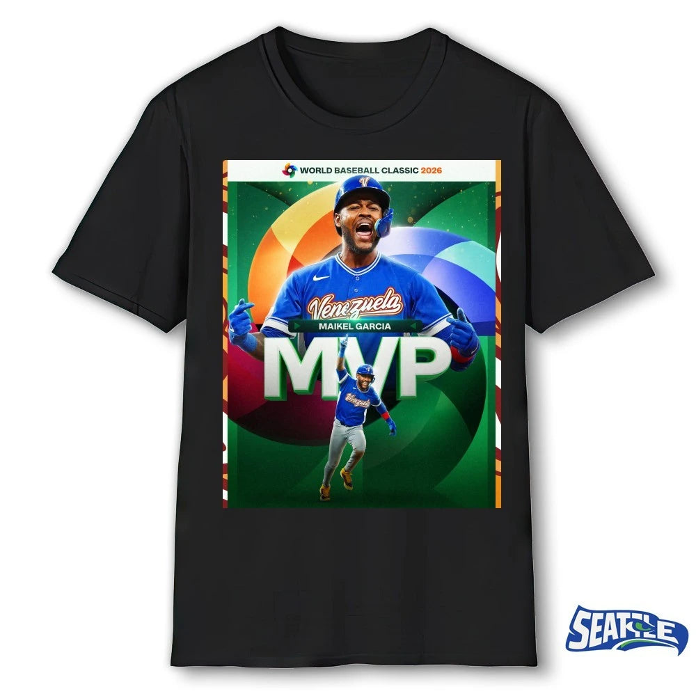 Official Maikel Garcia 2026 World Baseball Classic MVP Poster t-shirt