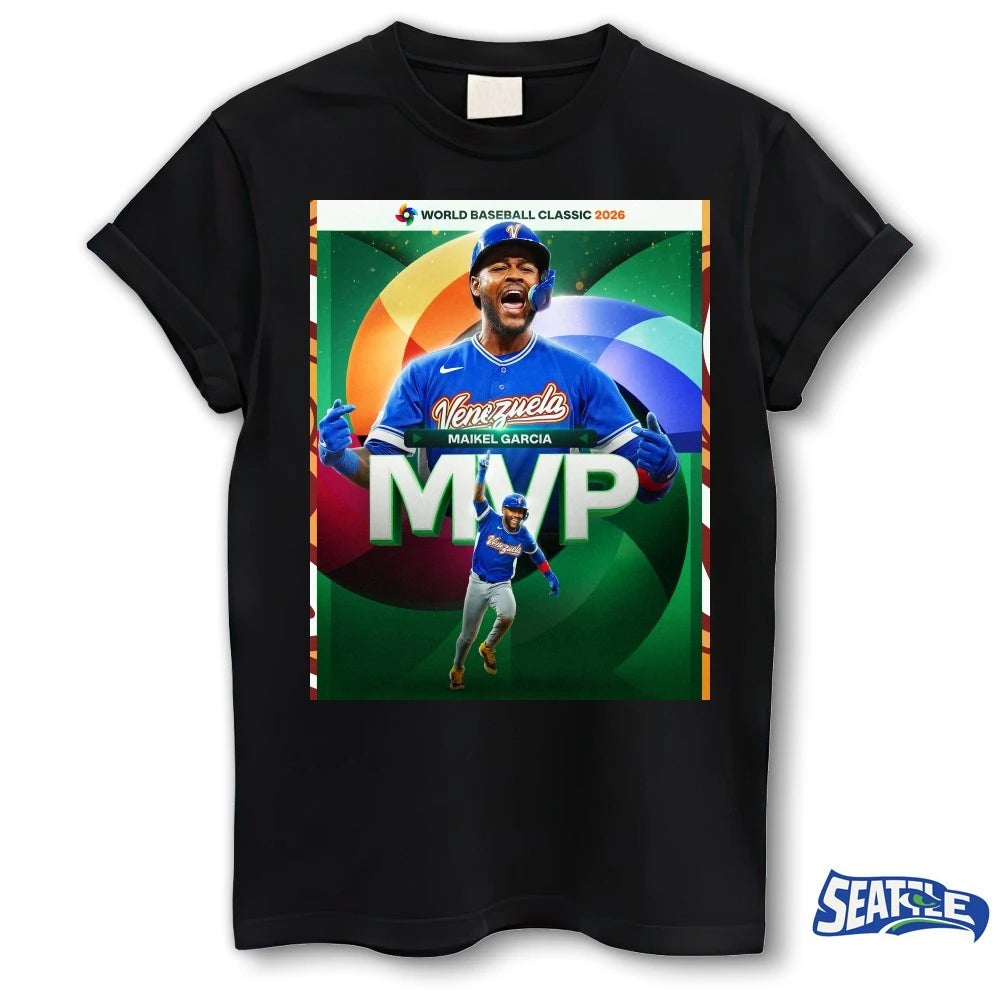 Official Maikel Garcia 2026 World Baseball Classic MVP Poster t-shirt