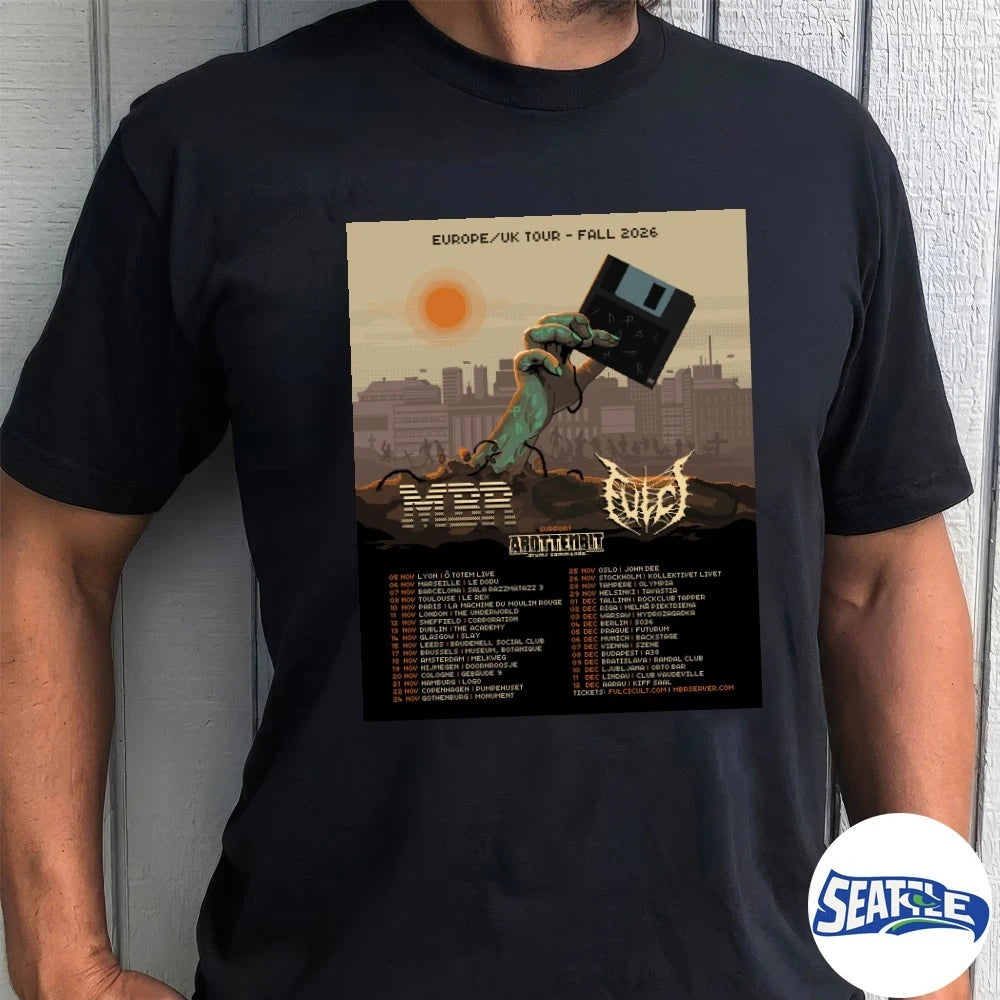 Official Master Boot Record and Fulci Europe UK Tour Fall 2026 Poster t-shirt