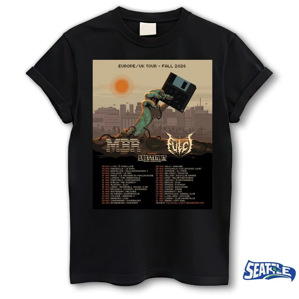 Official Master Boot Record and Fulci Europe UK Tour Fall 2026 Poster t-shirt