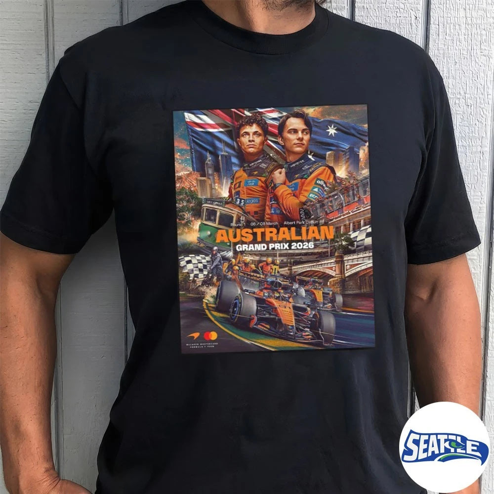 Official McLaren F1 Team 2026 Australia Grand Prix From 6-8 March At Albert Park In Melbourne Poster t-shirt