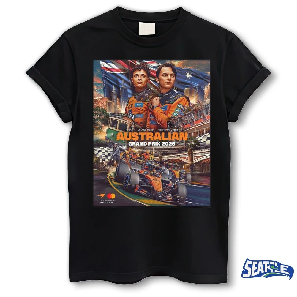 Official McLaren F1 Team 2026 Australia Grand Prix From 6-8 March At Albert Park In Melbourne Poster t-shirt