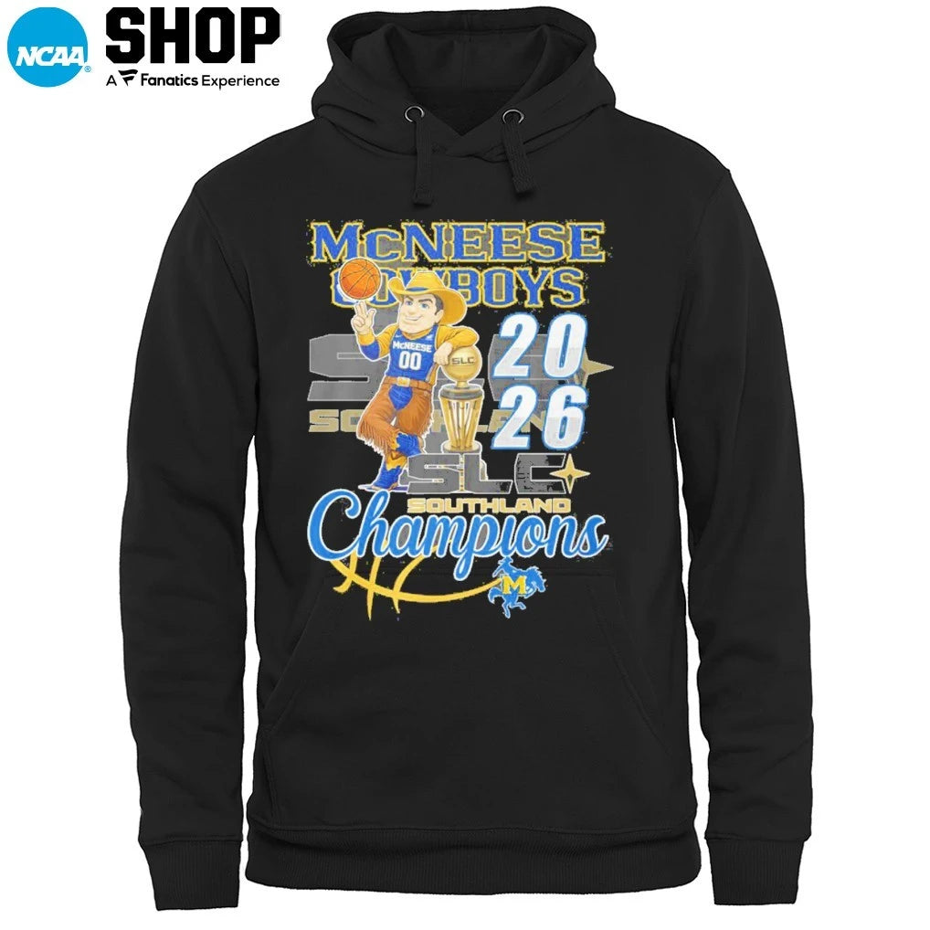 Official McNeese State Cowboys 2026 SLC Southland Champions Mascot T-Shirt