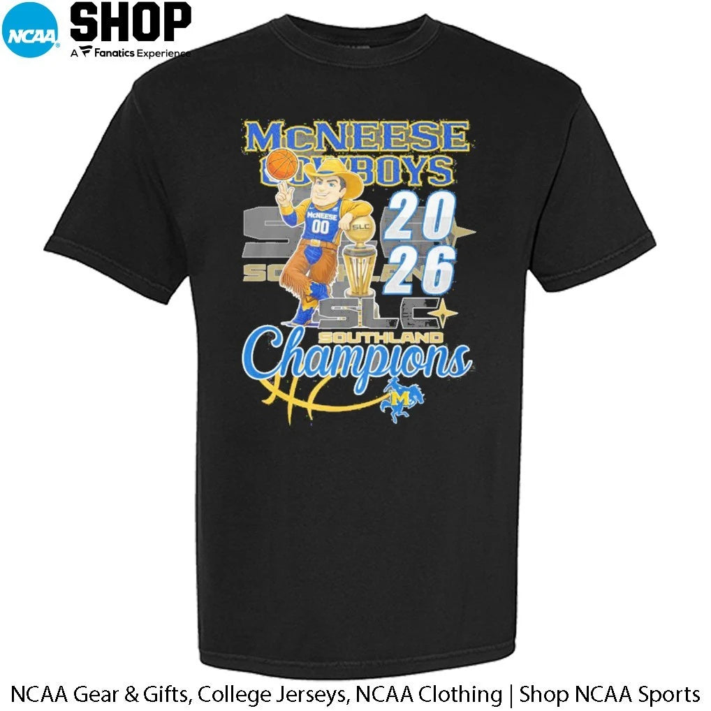 Official McNeese State Cowboys 2026 SLC Southland Champions Mascot T-Shirt