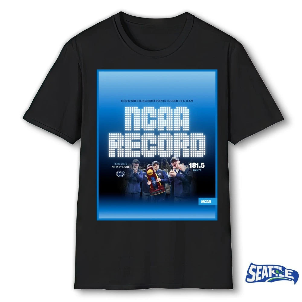 Official Men’s Wrestling Most Points Scored By A Team NCAA Record Penn State Nittany Lions 181.5 Points Poster t-shirt