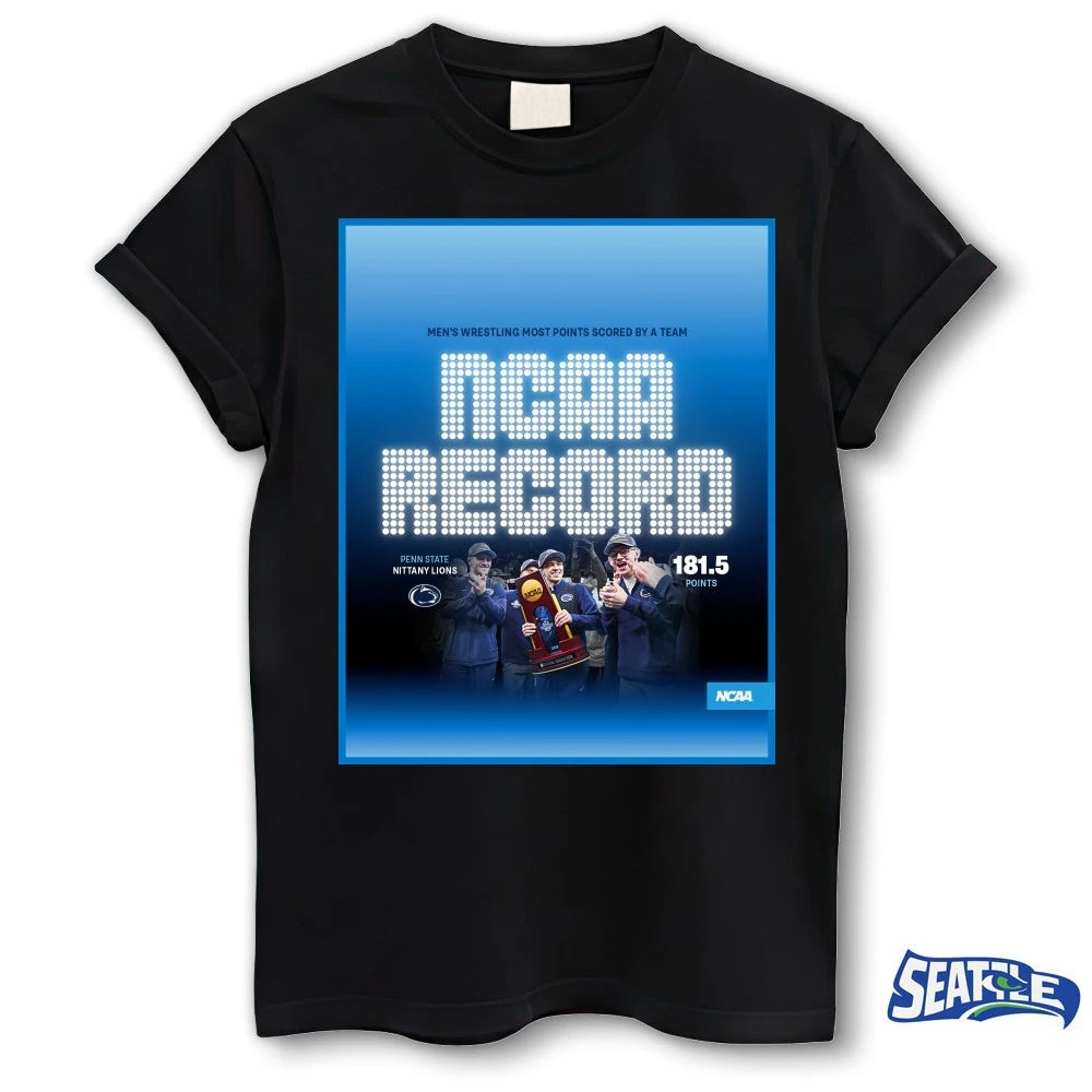 Official Men’s Wrestling Most Points Scored By A Team NCAA Record Penn State Nittany Lions 181.5 Points Poster t-shirt