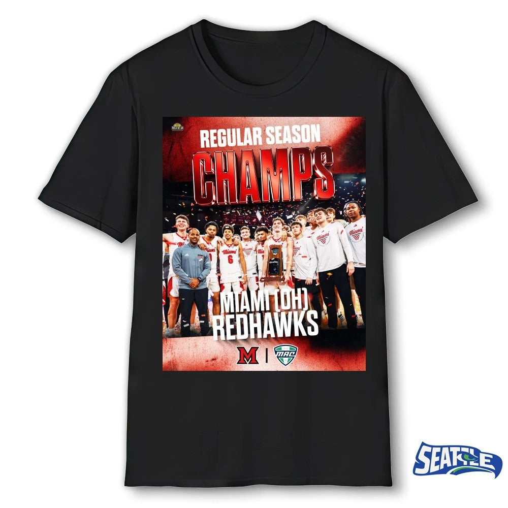 Official Miami OH Redhawks Basketball Regular Season Champs Incredible Poster t-shirt