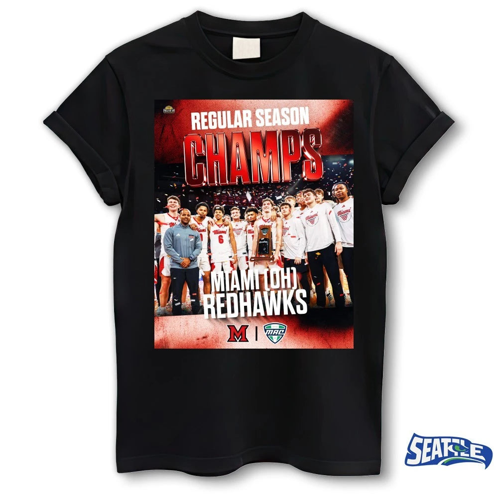 Official Miami OH Redhawks Basketball Regular Season Champs Incredible Poster t-shirt