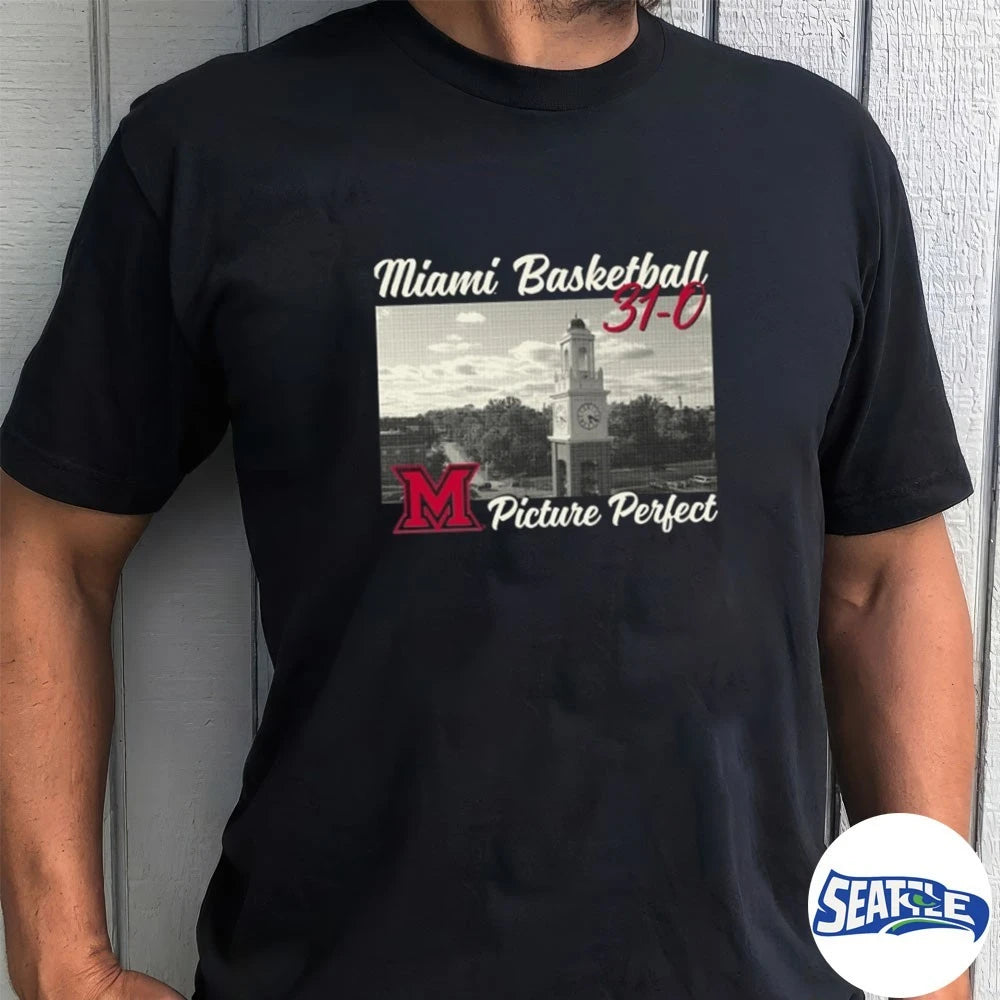 Official Miami RedHawks 2026 Men’s Basketball 31-0 Picture Perfect t-shirt