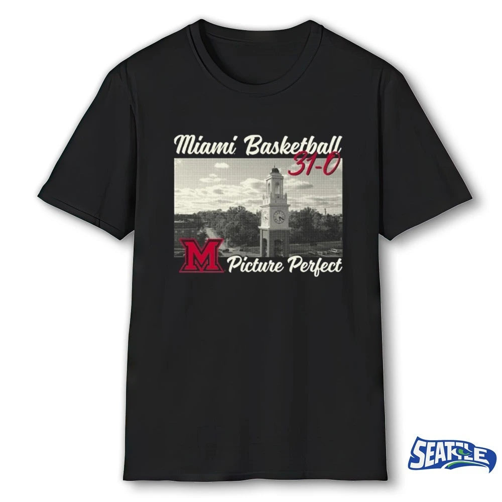 Official Miami RedHawks 2026 Men’s Basketball 31-0 Picture Perfect t-shirt
