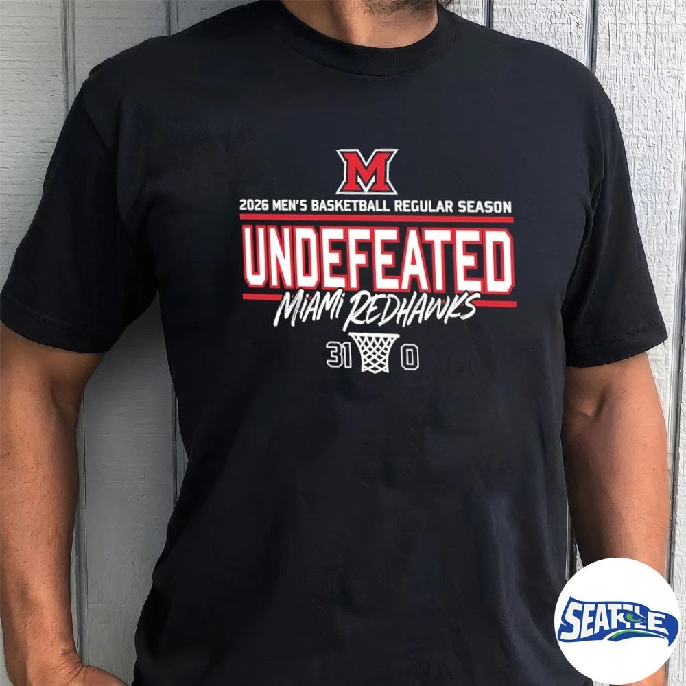 Official Miami RedHawks 2026 Men’s Basketball Undefeated 31-0 Regular Season t-shirt