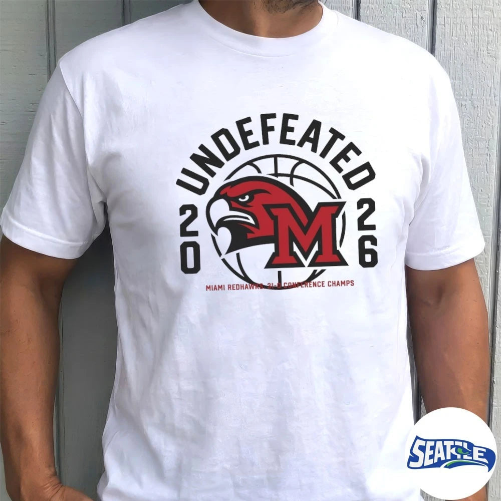 Official Miami RedHawks Basketball 2026 Undefeated 31-0 Conference Champs Homefield t-shirt
