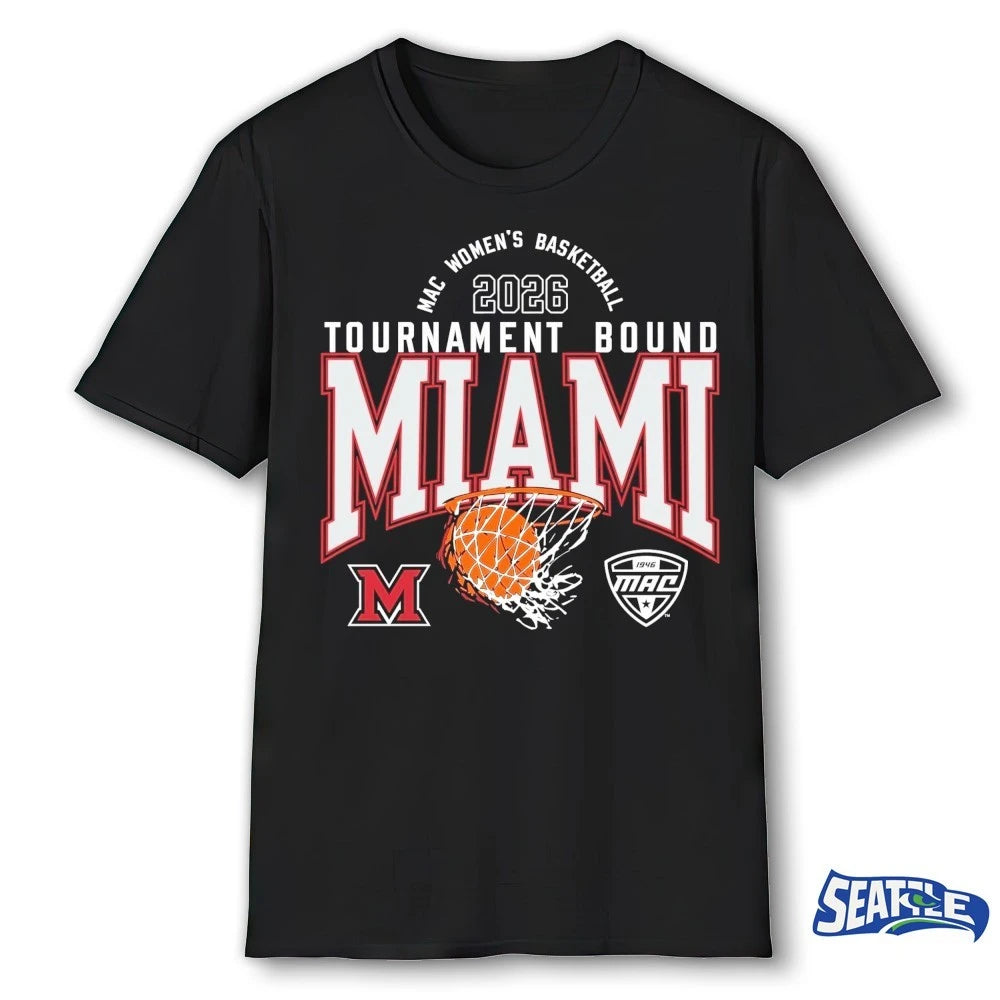 Official Miami RedHawks MAC 2026 Women’s Basketball Tournament Bound t-shirt