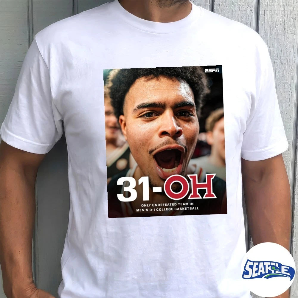 Official Miami RedHawks MBB 31-OH Only Undefeated Team In Men’s D-I College Basketball Poster t-shirt