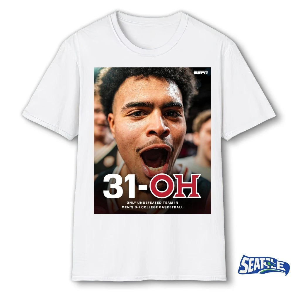 Official Miami RedHawks MBB 31-OH Only Undefeated Team In Men’s D-I College Basketball Poster t-shirt